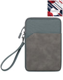 Funda oscura universal para tablet de 12-14 pulgadas, con bolsillo con cremallera y correa de muñeca.