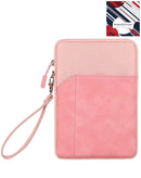 Funda rosa SlowBack para tablet universal 12-14 pulgadas, con bolsillo y correa de muñeca.