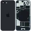 Tapa trasera negra usada para iPhone 17e con MagSafe y NFC, ideal para reparación de pantalla rota.
