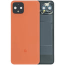 Tapa trasera original Google Pixel 4 Oh So Orange, repuesto de cristal brillante para reparación.