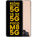 Pantalla LCD refurbished sin marco para Xiaomi Redmi Note 15 5G y POCO M8 5G, lista para reparación de display.
