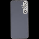 Tapa trasera gris para Samsung Galaxy S24 FE con lente de cámara, pieza de repuesto sin logo.