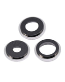 Lente de camara trasera con soporte y bisel para iPhone 14 Pro / 14 Pro Max (Plata) (Juego de 3 piezas)3
