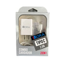1HORA Kit Cargador de carga rapido + cable TIPO C BLANCO