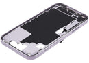 Chasis medio iPhone 17 lavanda usado con puerto de carga USB-C y piezas pequeñas, repuesto A3280 A3281.