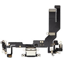 Puerto de carga negro para iPhone 16e/17e, conector USB-C, repuesto para reparación de carga.