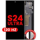 Pantalla OLED Aftermarket Pro para Samsung Galaxy S24 Ultra Titanium Black, con marco y 120Hz, ideal para reparación de display.