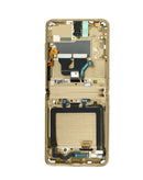 Pantalla OLED Samsung Galaxy Z Flip 4G F700 2020 dorada con marco, calidad premium, para reparación.