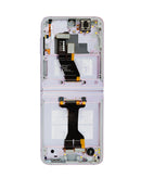 Marco completo de pantalla OLED para Galaxy Z Flip 5 en color lavanda, ideal para reparación en Quetzaltenango.