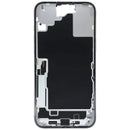 Mid-frame housing blanco para iPhone 16 Plus con puerto de carga flex y pequeñas piezas, modelo A3290.