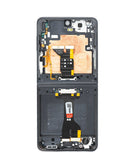 Pantalla OLED negra con marco para Samsung Galaxy Z Flip 7 F766, repuesto de alta calidad.