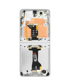 Pantalla OLED blanca con marco para Samsung Galaxy Z Flip 7 F766, repuesto premium para reparación.