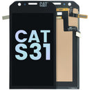 Pantalla LCD original CAT S31 negra con display y digitalizador para reparación de pantalla rota.