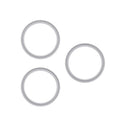 10-pack de aros protectores de cámara trasera plateados para iPhone 17 Pro y 17 Pro Max, 3 piezas cada uno.