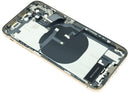 Tapa trasera dorada Grade B para iPhone XS (A1920, A2097) con puerto de carga y componentes preinstalados.
