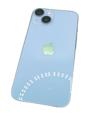 iPhone 14 azul seminuevo, 128GB, libre de fábrica, grado 1 como nuevo, con 90% salud de batería.