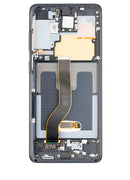 Pantalla OLED Samsung Galaxy S20 Plus 5G Cosmic Black usada con marco, lista para repuesto y reparación.