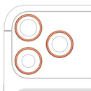 Aro de cámara trasera Cosmic Orange para iPhone 17 Pro/Pro Max, paquete de 3 piezas.