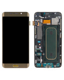 Pantalla LCD dorada brillante con marco para Samsung Galaxy S6 Edge Plus SM-G928V, pieza de reparación.