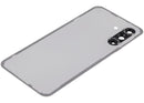 Tapa trasera gris claro para Samsung Galaxy A56 5G (SM-A566) con lente de cámara, repuesto Aftermarket Plus.