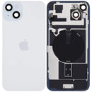 Tapa trasera azul iPhone 15 Plus A2847 con MagSafe, NFC y flex de linterna, pieza de repuesto.