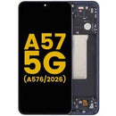 Pantalla OLED refurbished azul marino para Samsung Galaxy A57 5G (A576) con marco, ideal para reparación de display.