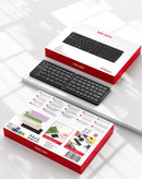 Teclado inalámbrico VEN-DENS VD-KB001 negro, plegable, compacto, ideal para viajes y trabajo.