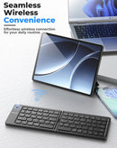 Teclado inalámbrico VEN-DENS VD-KB001 negro, plegable, compacto, ideal para viajes y trabajo.
