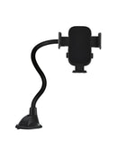 Soporte de auto FlexGRIP negro con cuello flexible y ventosa, ideal para teléfonos.