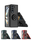 Funda trasera para Galaxy Z Fold 6 con borde colorido y soporte I-ring en Quetzaltenango.