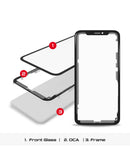 Venta de 3in1 Vidrio frontal + Marco + OCA premium iPhone XR (G+ Oca Pro) en Quetzaltenango, ideal para reparaciones de celulares en Xela.