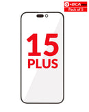 Encuentra el pack de 5 vidrios frontales con OCA para iPhone 15 Plus en Quetzaltenango.