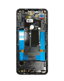 Chasis Service Pack Google Pixel 3A XL Just Black con componentes pequeños preinstalados para reparación de pantalla.