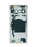 Tapa trasera original Google Pixel 7 Pro color Hazel, con marco, para reparación BajoPPLCD.