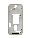 Carcasa de marco medio Google Pixel 9a (US Version) en color Porcelain, vista frontal.