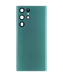 Encuentra tapa trasera para Samsung Galaxy S22 Ultra en Quetzaltenango con lente de cámara y adhesivo, versión sin logo en color verde.