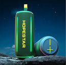 Altavoz deportivo portátil HOPESTAR P58 verde, resistente al agua, ideal para exteriores y aventuras.