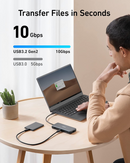 Hub USB-C Anker 555 Powerexpand 8 en 1 gris, para expansión de conectividad multitarea.