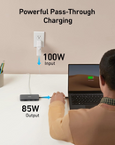 Hub USB-C Anker 555 Powerexpand 8 en 1 gris, para expansión de conectividad multitarea.