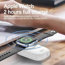 Batería portátil iWatch negra con lanyard y cable de carga, ideal para viajes.