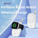 Batería portátil iWatch negra con lanyard y cable de carga, ideal para viajes.