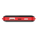 Batería externa LDNIO PQ13 negra de 10000 mAh, diseño elegante con puertos USB y USB-C.