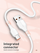 Cable de datos LDNIO LS841 USB A a C de carga rápida, 3 pies, 25W, negro.