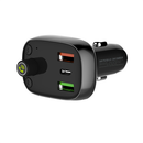 Cargador de carro Bluetooth 5.0 FM LDNIO C704Q con 2X USB A+C y cable USB A-C (30W) (3ft)