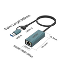 Concentrador Ethernet Onten 1in2 USB 3.0 disponible en Xela Quetzaltenango.
