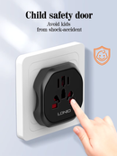 Adaptador de viaje LDNIO Z7 para enchufes EU a US/UK/AU, disponible en Quetzaltenango.