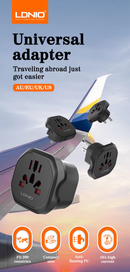 Adaptador de viaje LDNIO Z7 UK a US/EU/AU
