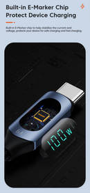 Cable de carga USB C-C Toocki de carga súper rápida con display, color azul, ideal para Xela Quetzaltenango.