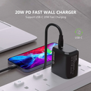 Encuentra el adaptador de pared USB C Esoulk de 20W en Quetzaltenango con SlowBack, disponible en color negro, en Warranty Product Xela.