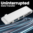 Hub multiport USB-C con garantía en Xela Quetzaltenango, ideal para conectar varios dispositivos a la vez.